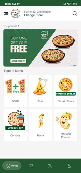 lapinoz pizza app screenshot 1